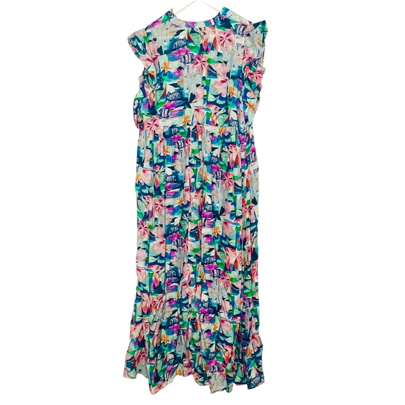 Chufy Addi “My Aussie Days” short sleeve long tropical fish print dress XS NWT - Picture 5 of 16